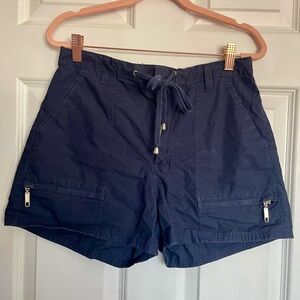 Gloria Vanderbilt Navy Drawstring Cargo Shorts